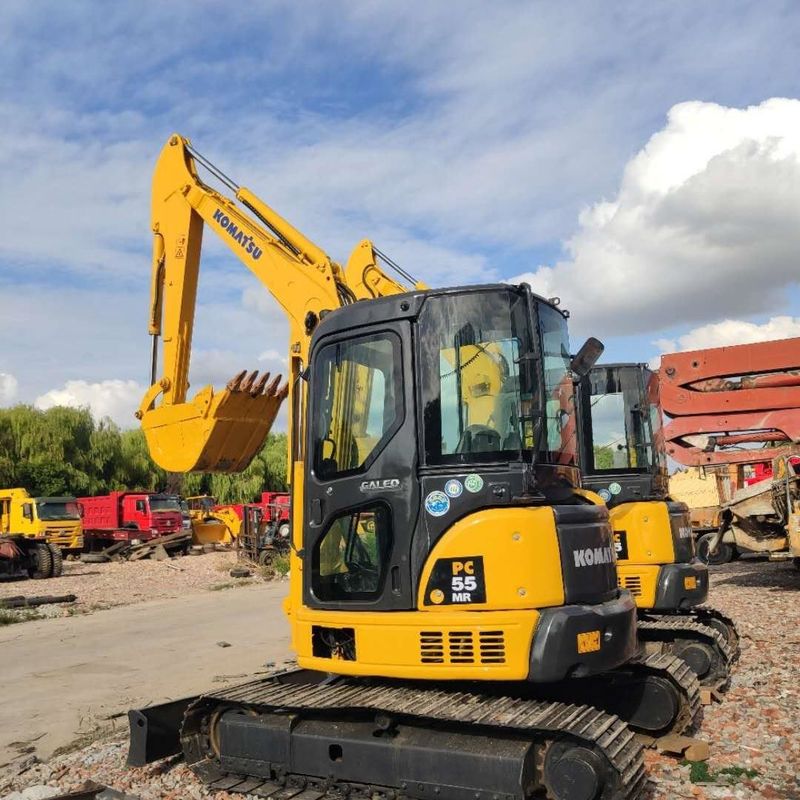 Excavadora Komatsu usada PC55 de segunda mão de 5,5 toneladas Pequena espécie Mini Excavadora Crawler