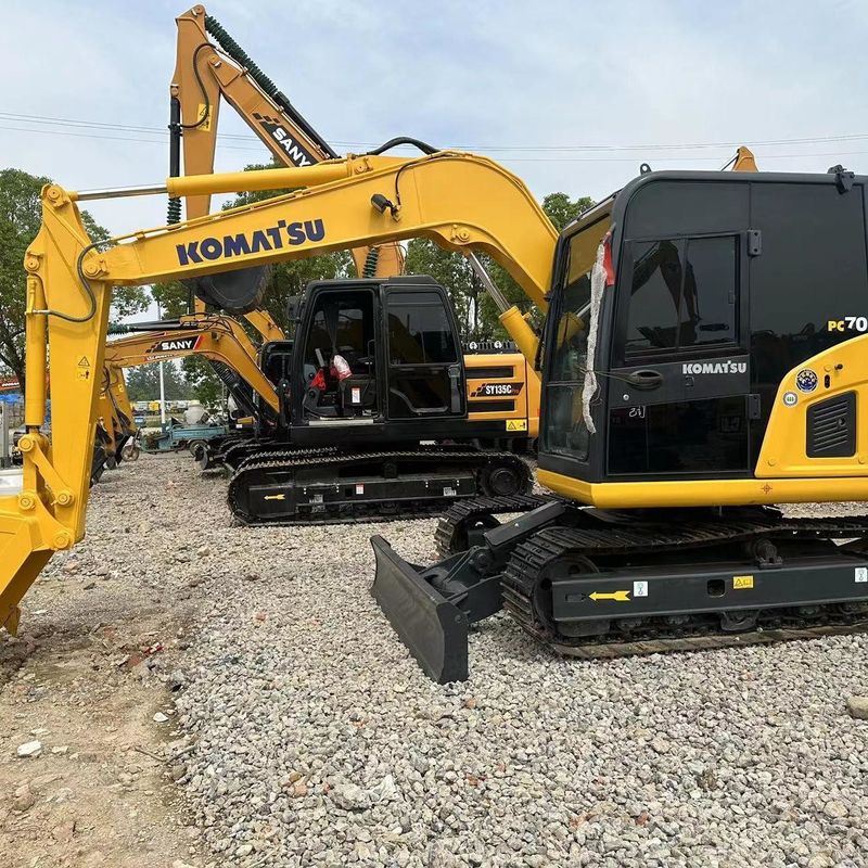 Excavadora Komatsu usada PC70 de segunda mão de 7 toneladas Pequeno tipo Mini Excavadora Crawler