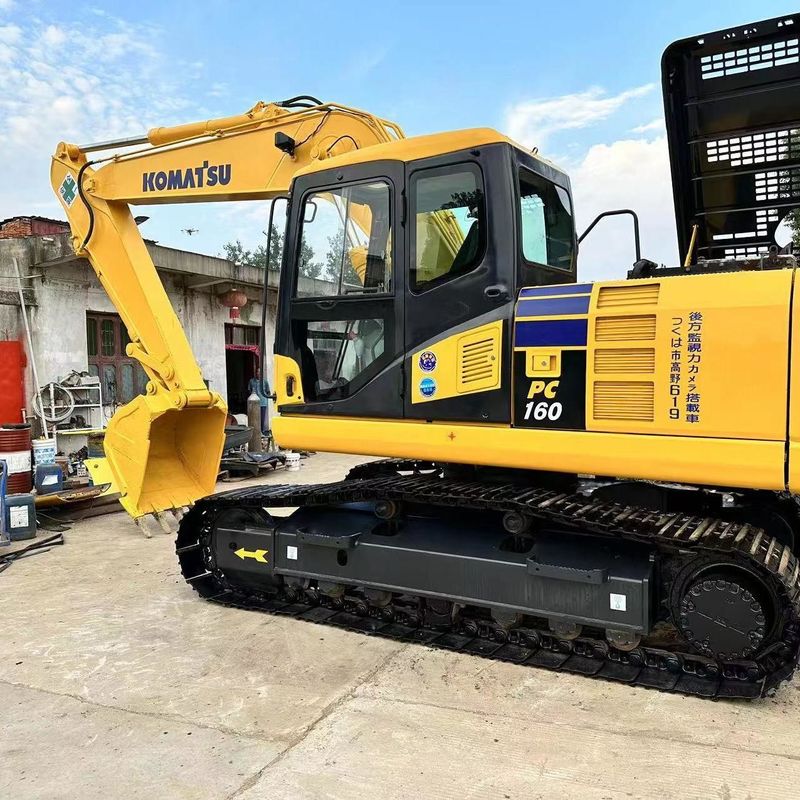Excavadora Komatsu usada PC160 de segunda mão de 16 toneladas Pequeno tipo de escavadora de rastreamento