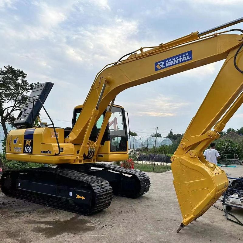 Excavadora Komatsu usada PC160 de segunda mão de 16 toneladas Pequeno tipo de escavadora de rastreamento