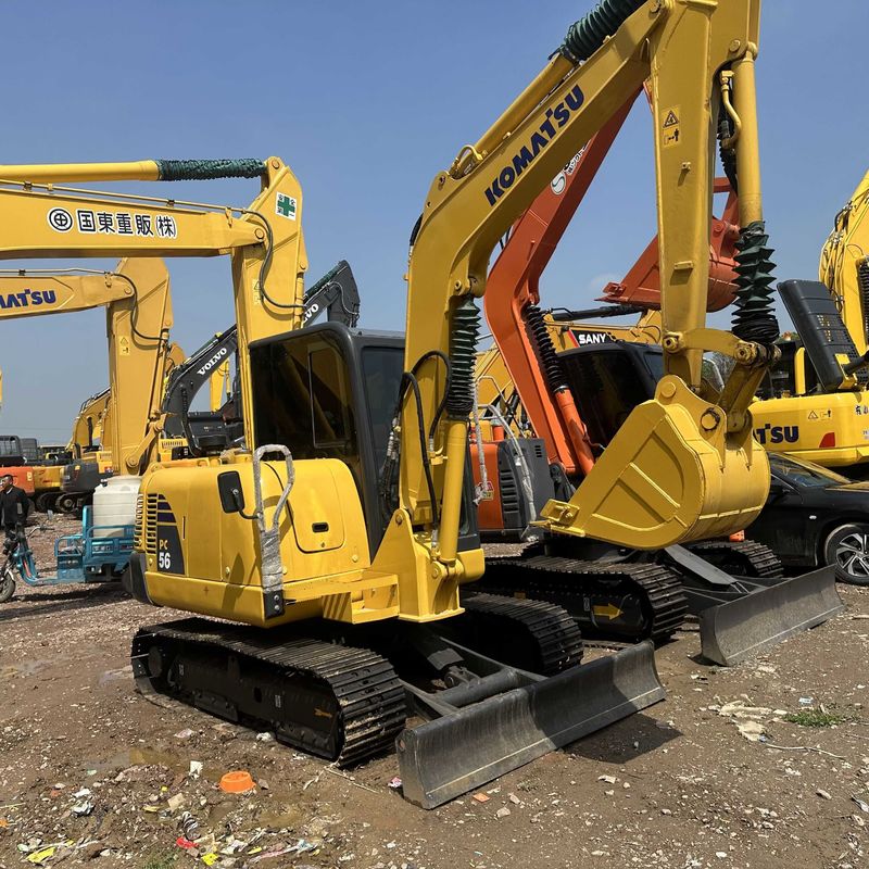 Excavadora Komatsu usada PC56-7 de segunda mão de 5,3 toneladas Pequena espécie Mini Crawler Digger