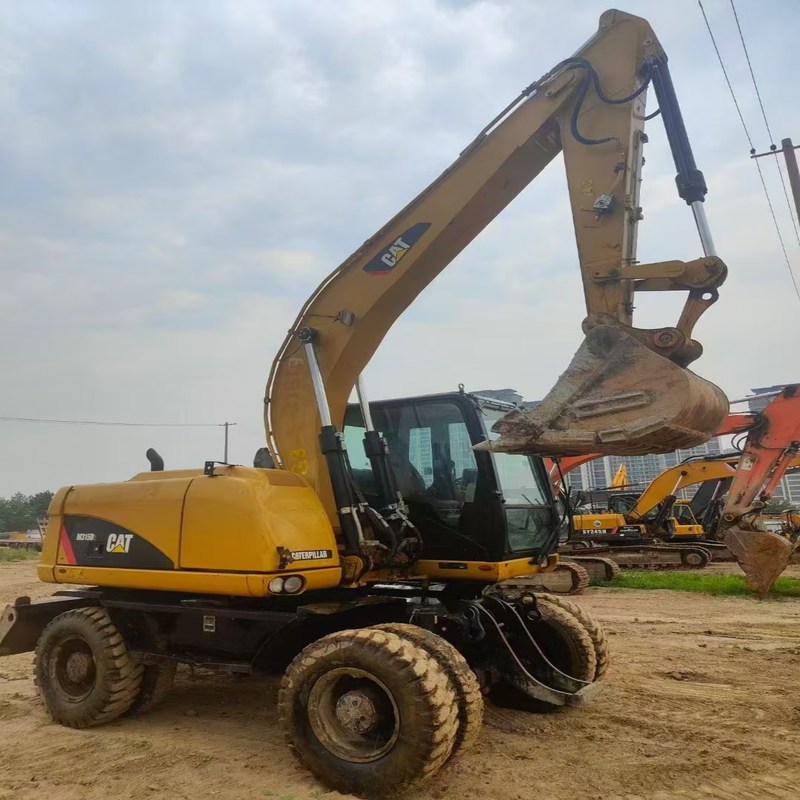Escavadeira de segunda mão Original Cat M315D usou escavadeira de rodas de 15 toneladas com caçamba de 0,61m3