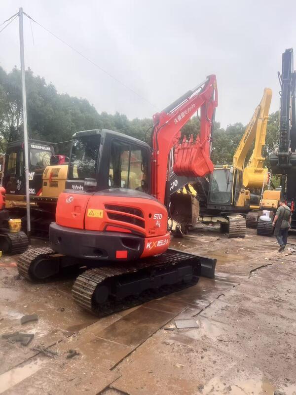 Excavadora Kubota Digger KX163 Usada 5,5 toneladas Pequena Excavadora Mini Crawler 35,5kw com balde de 0,19m3