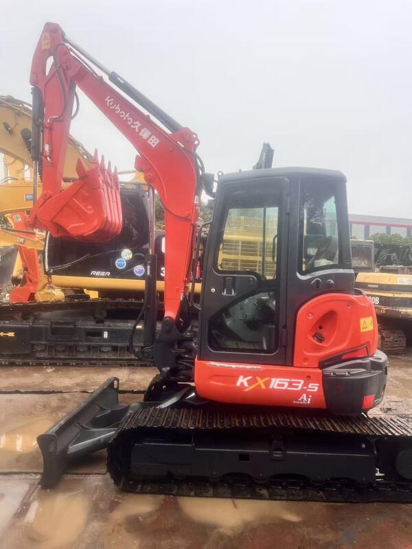 Excavadora Kubota Digger KX163 Usada 5,5 toneladas Pequena Excavadora Mini Crawler 35,5kw com balde de 0,19m3