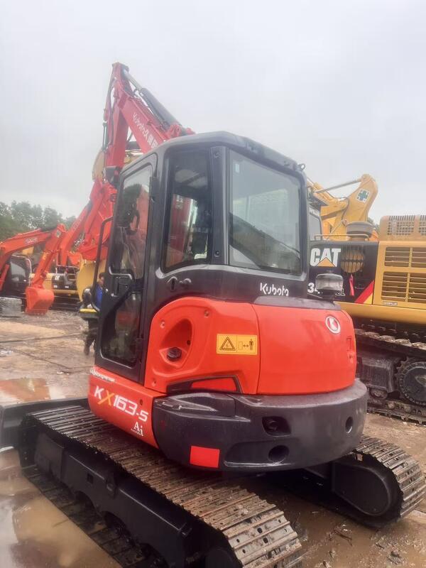 Excavadora Kubota Digger KX163 Usada 5,5 toneladas Pequena Excavadora Mini Crawler 35,5kw com balde de 0,19m3